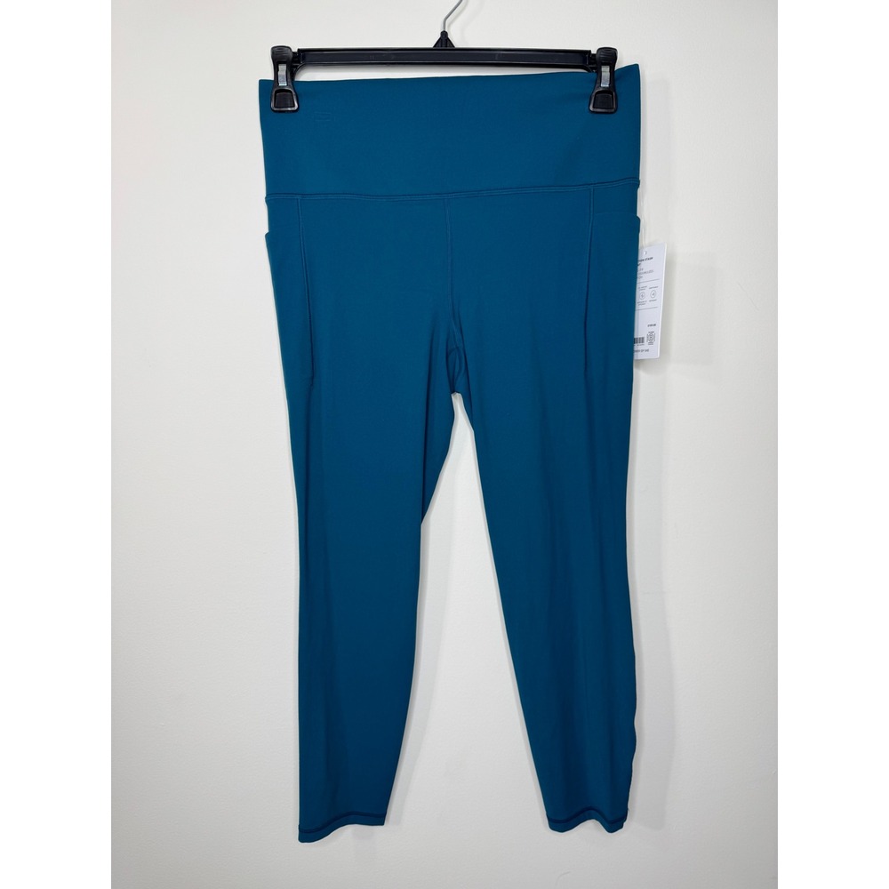 Athleta Salutation Stash 7/8 Tight Teal Blue Powervita Yoga Leggings Large NEW